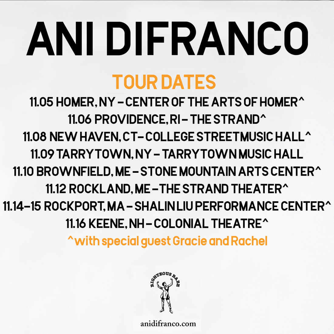 Just announced: Ani on tour in November